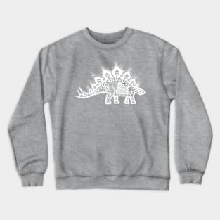 Stegosaurus Lace - White Crewneck Sweatshirt